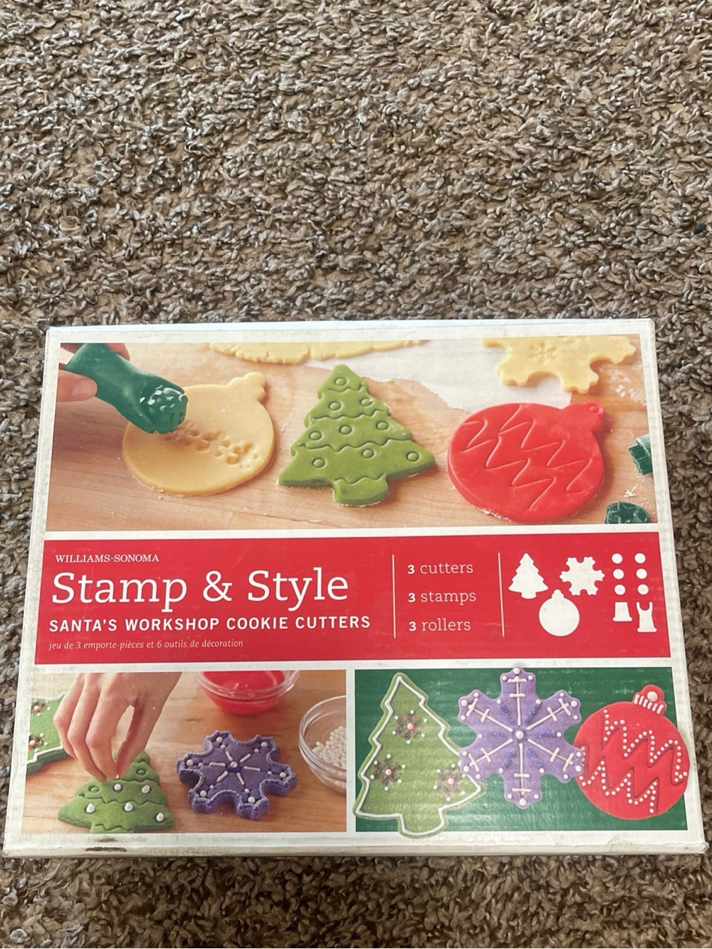 Williams Sonoma Holiday Stamp & Style Cookie Cutter Set - Red/Green